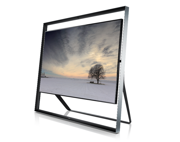 Дизайнът на Samsung 85S9 UHD TV е минималистичен, с впечатлява метална рамка