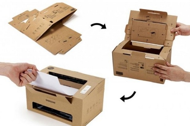 Чрез сложни прегъвки Origami превръща картонената кутия в корпус на принтер