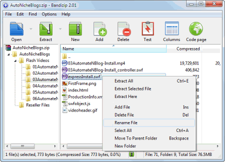 Bandizip е опростена безплатна програма за архивиране и разархивиране