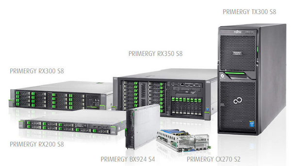 Двупроцесорните Xeon сървъри Fujitsu Primergy са достъпни в няколко варианта: Rack, Tower, Blade и CX