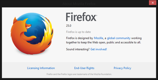 Firefox 25.0 е достъпен за сваляне през FTP за платформи Windows, Mac OS X и Linux