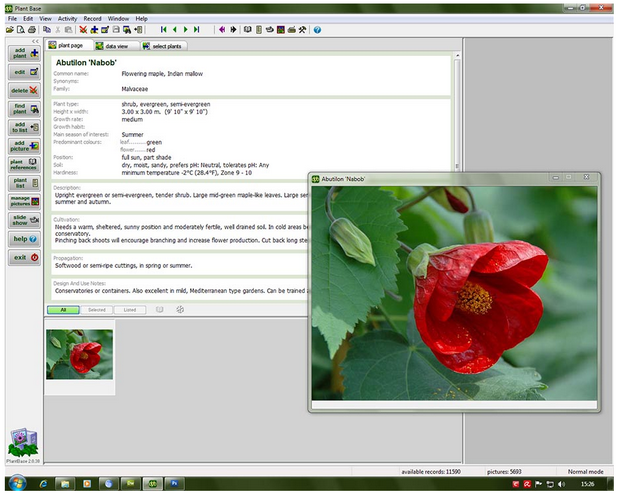 Plant Base се явява ботаническа енциклопедия, която можете да редактирате и настройвате 