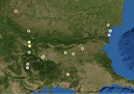 В картата са отбелязани 17 конфликтни екологични зони за територията на България
