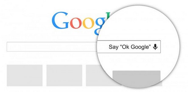 Функцията „OK Google” позволява въвеждане на заявки за търсене с помощта на глас