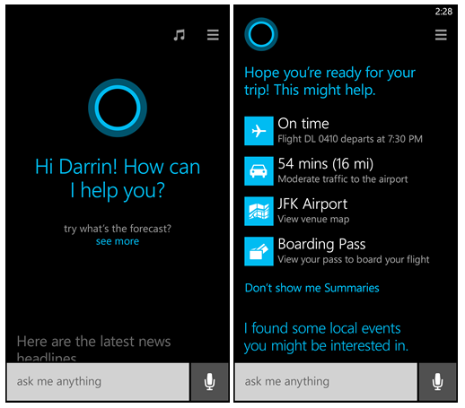 Cortana е „жив” личен асистент – само че дигитален – и живее не в дома ни, а в телефона