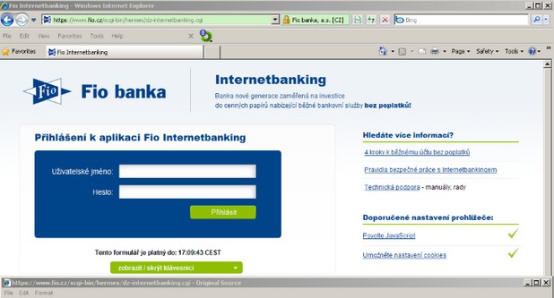 Троянецът Tinybanker инжектира уебформа, в която потребителите въвеждат данните за своите банкови акаунти