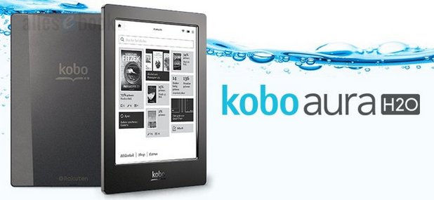 Моделът Aura H2O на Kobo отговаря на изискванията за водоустойчивост по стандарта IP67 (снимка: Alles Book)