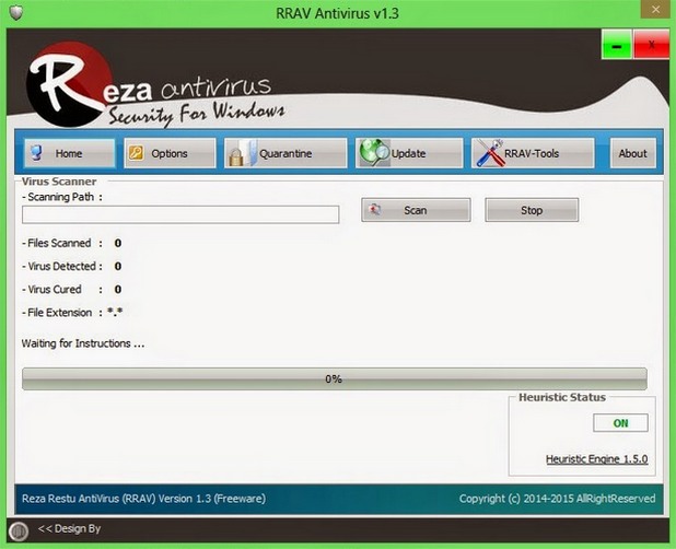 RRAV Antivirus сканира за вируси посочен от потребителя диск или папка от компютъра