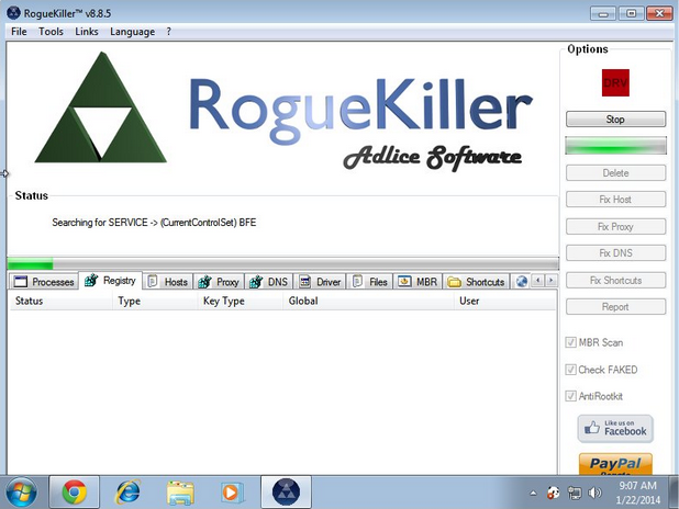 RogueKiller поддържа множество езици, консумира малко системни ресурси и сканира бързо