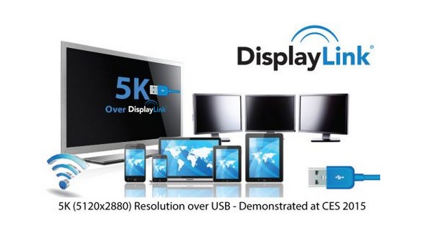 Предаването на изображение с резолюция 5К към монитор е възможно само по един кабел USB 3.0