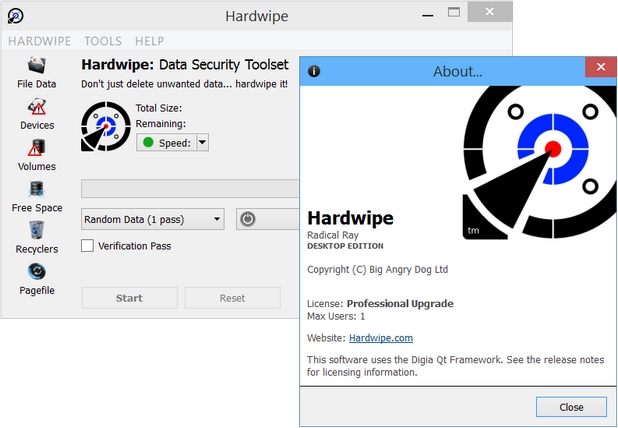 Програмата Hardwipe е достъпна безплатно за некомерсиална употреба
