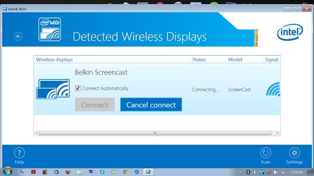 Intel Wireless Display осигурява предаване на съдържание от WiDi съвместими компютри и телевизори