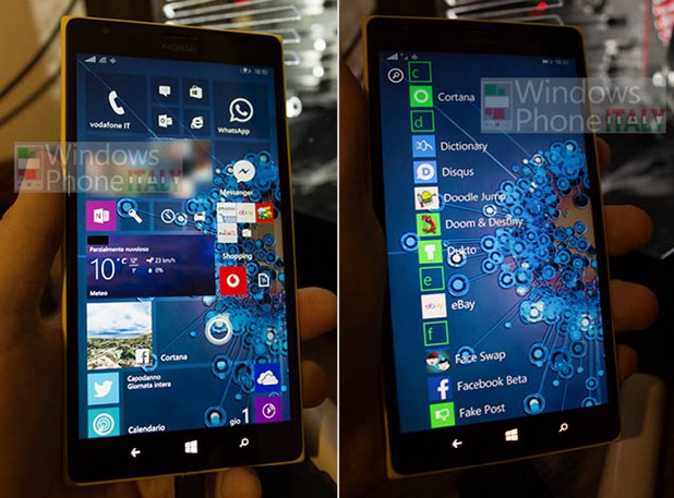 Така изглежда мобилната версия на Windows 10 (източник: Windows Phone Italy)