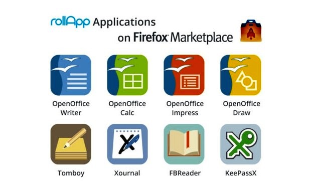 Множество приложения са достъпни за Firefox OS чрез услугите на rollApp