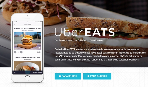 Хората в Барселона вече могат да се възползват от бърза услуга за доставка на храна UberEeats с помощта на мобилно приложение 
