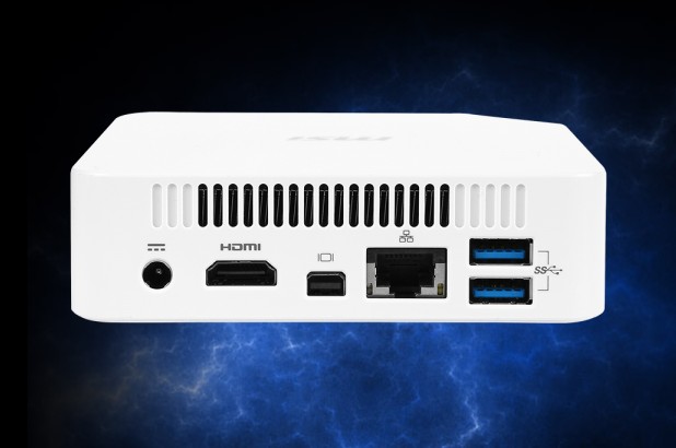 MSI Cubi поддържа Wi-Fi 802.11ac, Bluetooth 4.0 и Gigabit Ethernet, има портове HDMI, Mini DisplayPort, USB 3.0 и аналогов аудиоизход