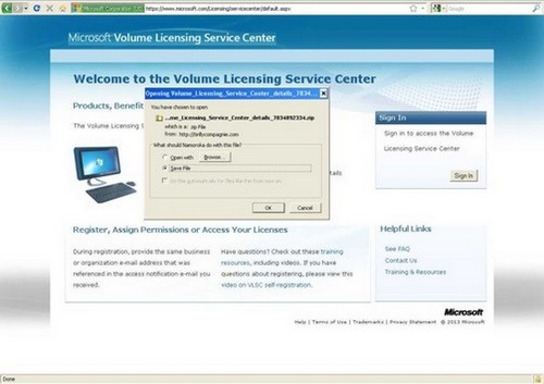 Зловреден сайт имитира оригинално съдържание на Microsoft Volume Licensing Service Center