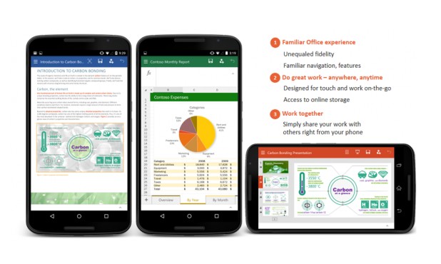 Потребителите на Android смартфони вече имат достъп до приложенията от пакета Microsoft Office