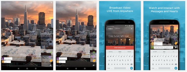 Periscope позволява предаване на мрежата на живо видео, заснето с камерата на мобилно устройство, и преглеждане на излъчвания от други потребители