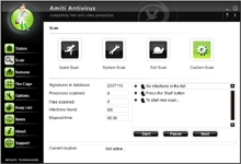 Amiti Antivirus е интуитивна програма за проверка и изчистване от вируси 