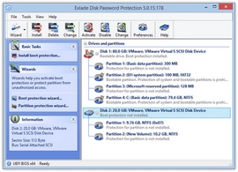 Exlade Disk Password Protection не позволява на случайни потребители да правят промени по дяловете на диска, които съдържат важна информация