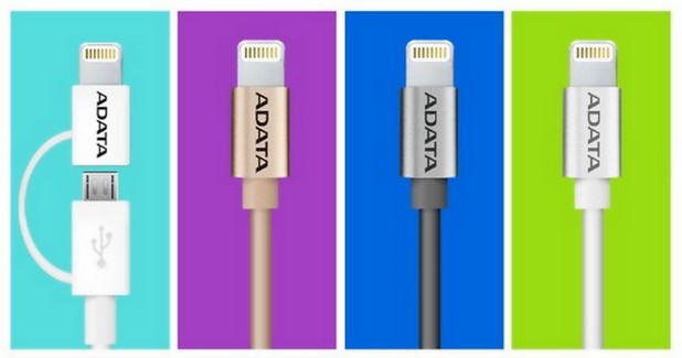 Новите Sync & Charge Lightning кабели на Adata се доставят в широко разнообразие от цветове