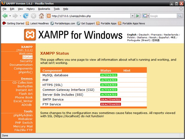 Портативният уеб сървър XAMPP включва всичко необходимо за тестване на уеб сайтове на локалния компютър