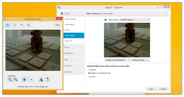Софтуерът DroidCam Client прави от всеки Android смартфон безжична уеб камера за компютър