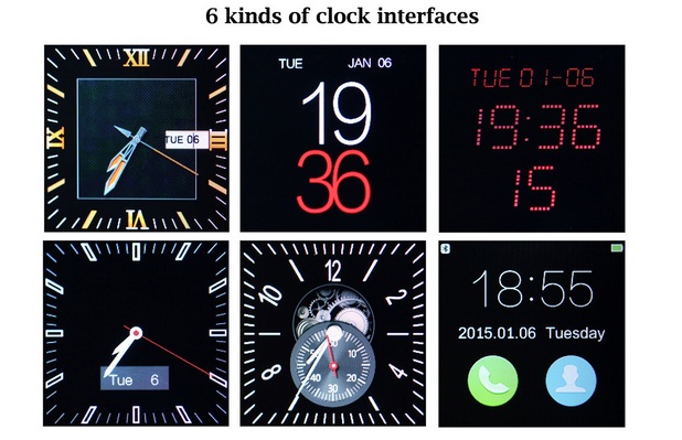 Смарт часовникът предлага на потребителите избор на 6 различни интеррфейса