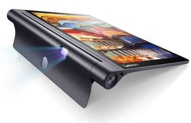 Корпусът на Yoga Tab 3 Pro 10 е направен от алуминий и кожа, а вграденият проектор може да показва картина с диагонал 70 инча