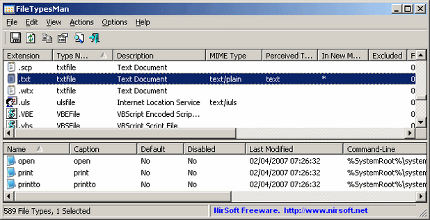 FileTypesMan има малък обем и може да се пуска директно от изпълнимия файл