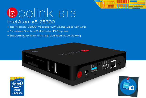 Beelink BT3 Intel NUC PC може да се ползва за всевъзможни развлечения с резолюция до 4К, както и за работа с офисни приложения