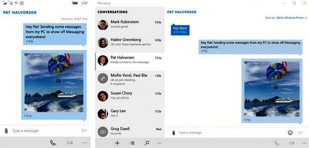 Microsoft се стреми да унифицира използването на Windows 10 на различни платформи - поредна стъпка към това е функцията Messaging Everywhere