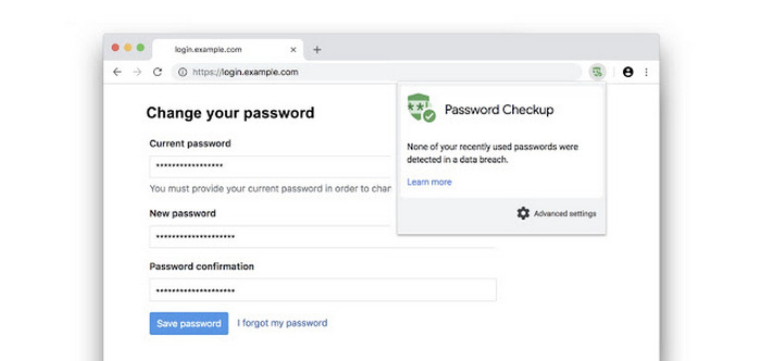 Разширението известява потребителя ако паролата е компрометиранаPassword Checkup е създаден