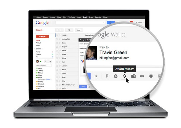 Потребителите на Gmail ще могат да изпращат пари през Gmail чрез интеграция с Google Wallet