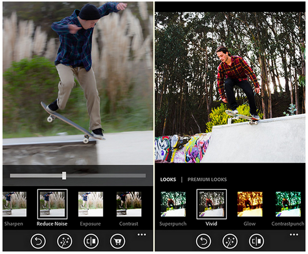 Photoshop Express предлага набор от операции за обработка на снимки, както и възможност за прилагане на различни филтри