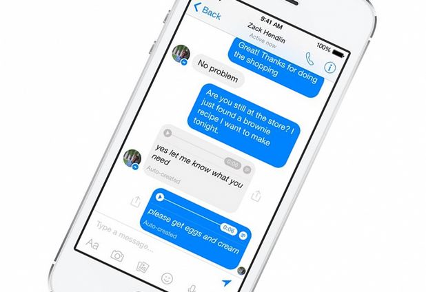 Когато потребителят изпраща или получава гласово съобщение през Facebook Messenger, той ще вижда текстов анонс