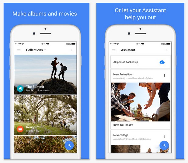 Приложението Google Photos е достъпно за платформи iOS и Android и като уеб услуга