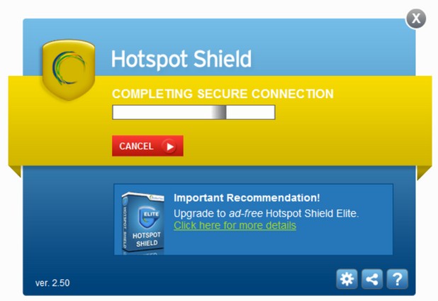 Hotspot Shield обезпечава сигурна безжична връзка, без да въвлича потребителя в сложни процедури по конфигуриране