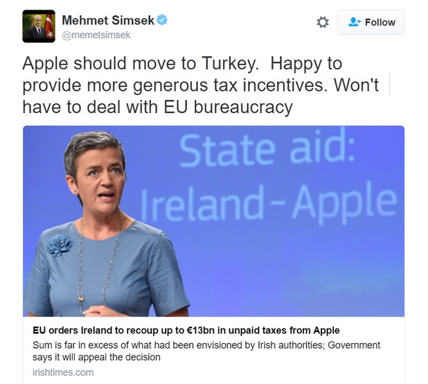 Apple да се премести в Турция, посъветва вицепремиерът Мехмет Шимшек 