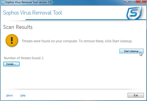 Sophos Virus Removal Tool сканира компютъра, открива и премахва руткитове