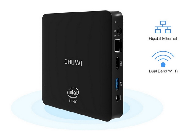 CHUWI HiBox Mini PC поддържа безжични Wi-Fi връзки и гигабитов Ethernet