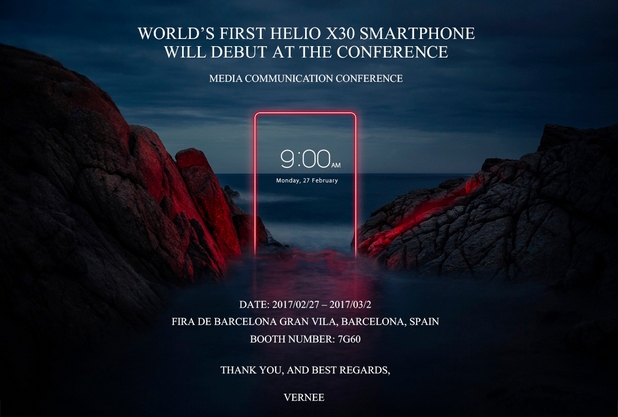 Премиерата на първия в света смартфон с Helio X30 ще се състои на MWC 2017 в края на февруари