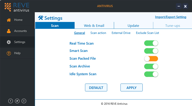 Поддържа защита в реално време и избирателно сканиранеReve Antivirus предоставя