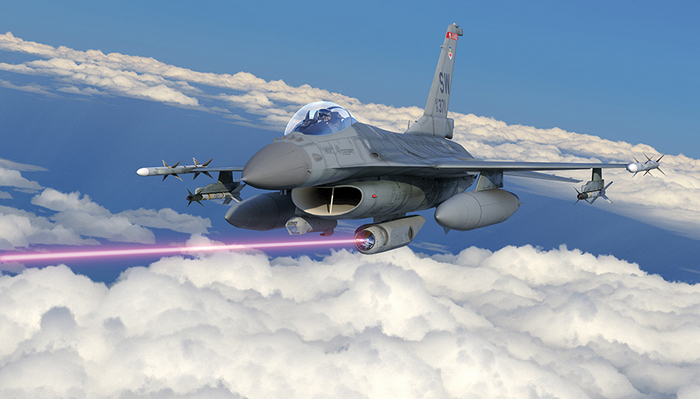 Лазерно оръжие монтирано на боен американски самолет концепция Lockheed Martin Американските военновъздушни