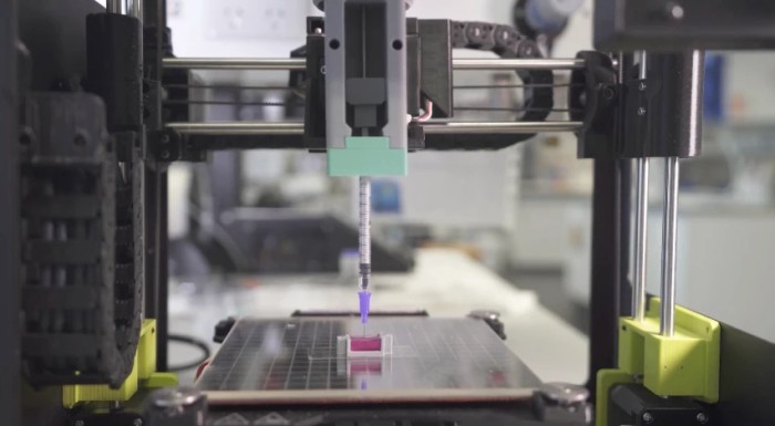 3D принтер екструдира био мастилото в съд симулиращ костна кухина снимка UNSW