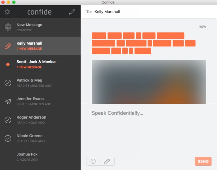 Confide използва инструменти от военен клас за криптиране от край екранна