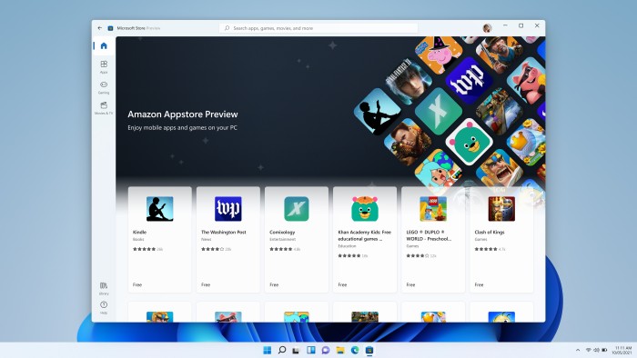 Някои потребители на Windows 11 вече виждат раздела Amazon AppStore