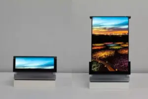 Иновативен разтягащ се дисплей на Samsung показан на изложение в
