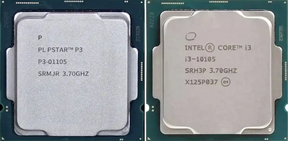 Китайският процесор Powerstar P3-01105 прилича удивително на интелския Core i3-10105(снимка: